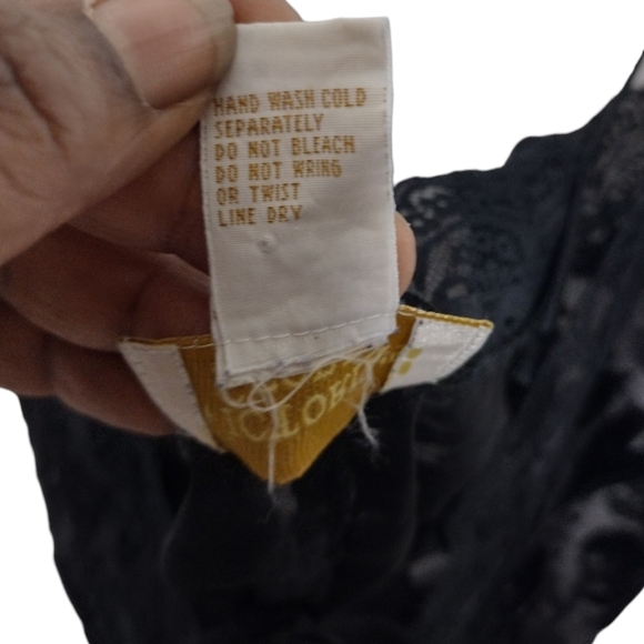 Victoria Secret Gold Label Black Floral Burnout Tie Front Lace Teddy Bodysuit - Picture 7 of 7